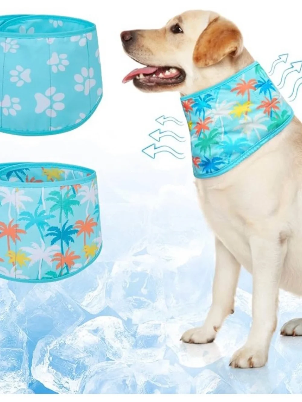 Dog Cooling Bandannas, 4 pk. - Pink, Green, Blue